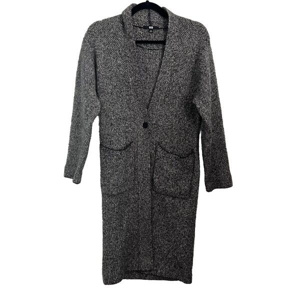 Uniqlo Sweaters - Uniqlo Womens Wool Blend Tweed Cardigan Longline Brown Gray Size XS